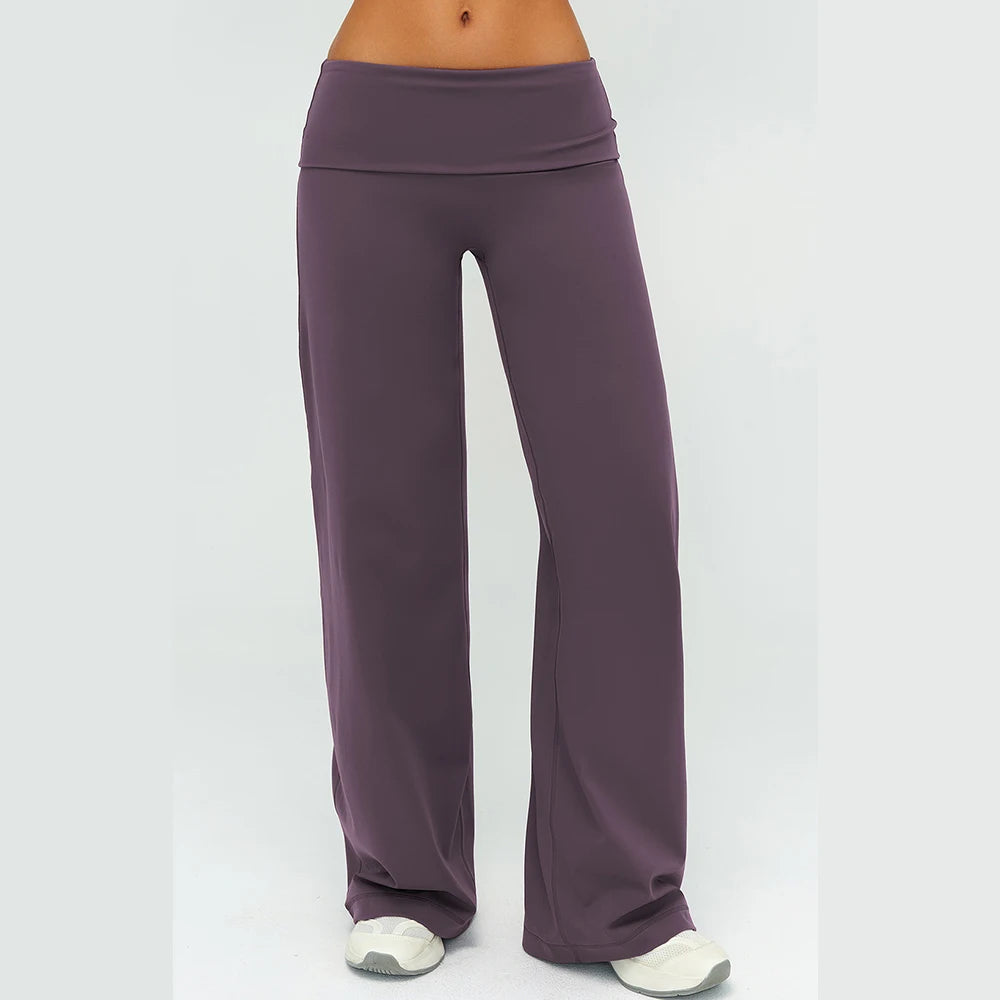 Wide-leg Pants Yoga Fitness Exercise Elastic Bell Bottom Pants Gym Clothing Women Casual Outdoor Running Sports Yoga Pants