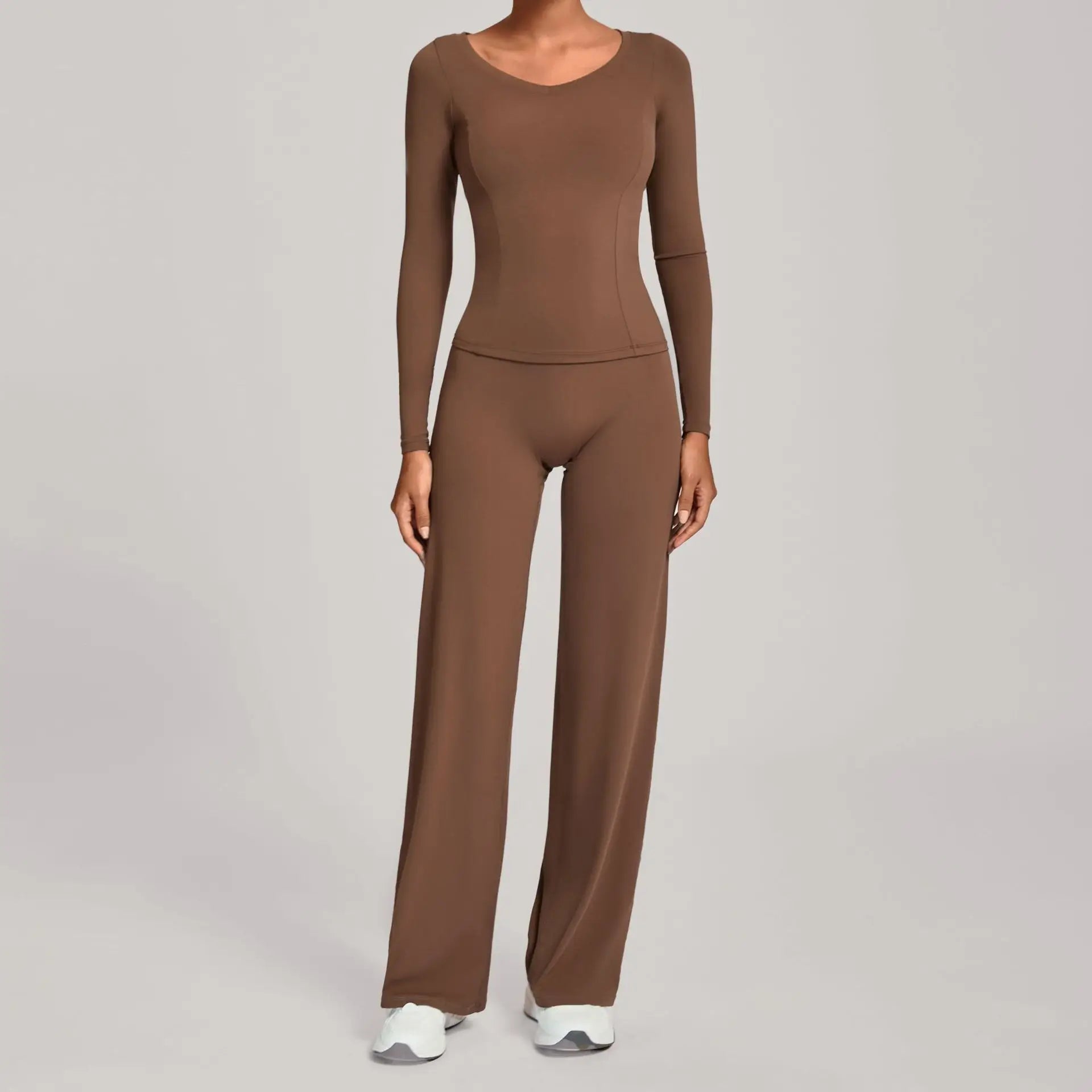 SWELTERING 2PCS Yoga Workout Suits  Women Athletic Wear Gym Legging Fitness Set Sports Long Sleeve Suits Female Sportswear